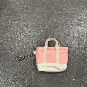 Mini Pink and Cream Tote Keychain